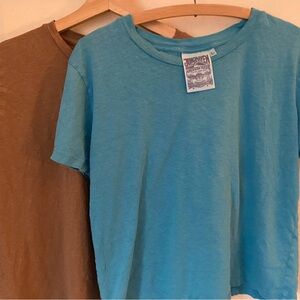 Jungmaven Blue and Brown women’s Short Sleeve Tees